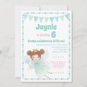 Fairy Invitation Brunette Filles Fête d'anniversai (Devant)