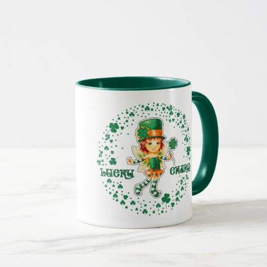 Fairy Irish Girl Custom Name St. Patrick's Day Mok (Voorkant rechts)