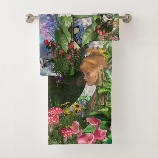 Fairy Kingdom forest dreamland fantasy verhalen Bad Handdoek (Insitu)