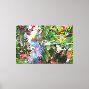 Fairy Kingdom forest dreamland fantasy verhalen Canvas Afdruk