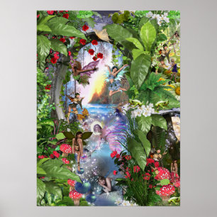 Fairy Kingdom forest dreamland fantasy verhalen Poster