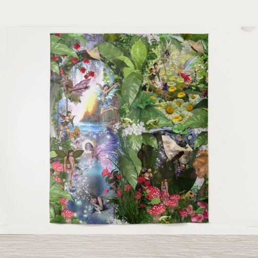 Fairy Kingdom forest dreamland fantasy verhalen Wandkleed (Voorkant)