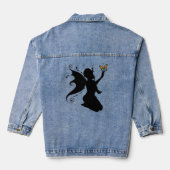 FAIRY KNEELING & BUTTERFLY ART DENIM JEAN JACKET (Verso)
