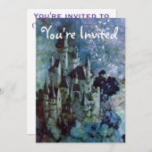 Fairy Land Castle Invitation Kaart (Voorkant / Achterkant)