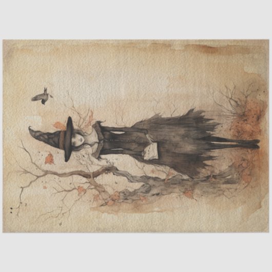 Fairy Land Lente Bos Whimsical Witch No2 Tissuepapier (Voorkant)