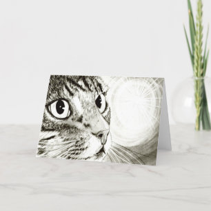 Fairy Light Tabby Cat Fantasy Art Kaart
