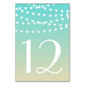 Fairy Lights | Beach Ombre Table Numbers Card Kaart (Achterkant)