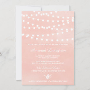 Fairy Lights Blush Bridal Shower Kaart