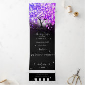 Fairy Lights Elegant Plum Pink Heart Weddenschap Drieluik Uitnodiging (Binnen)