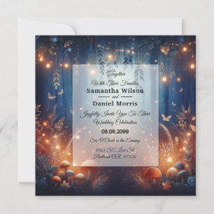Fairy Lights en Moonlit Forest Magic Wedding Kaart