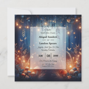 Fairy Lights en Moonlit Forest Magic Wedding Kaart