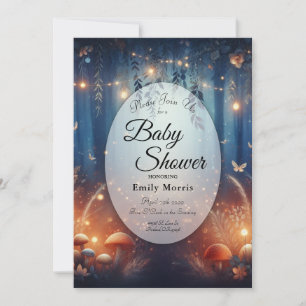 Fairy Lights in een Moonlit Forest Baby shower Kaart