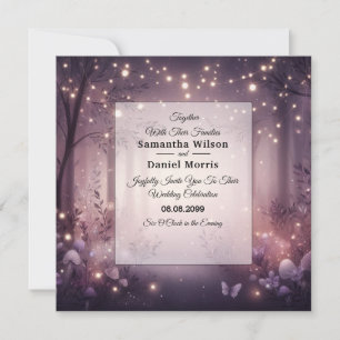 Fairy Lights in Woodland Glow Wedding Kaart
