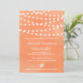 Fairy Lights Orange Douche nuptiale Invitation (Debout devant)