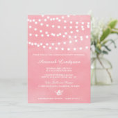 Fairy Lights Pink Graduation Party Invitation (Debout devant)