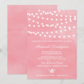 Fairy Lights Pink Graduation Party Invitation (Devant / Derrière)