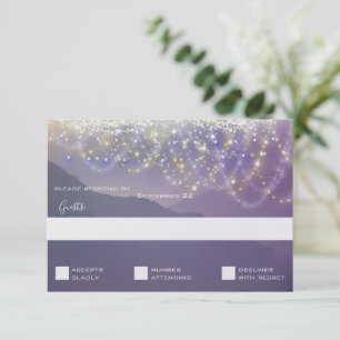 Fairy Lights Violet Violet Faire-part de mariage