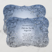 Fairy Lights Whimsy Blue Birthday Party Invitation (Devant / Derrière)