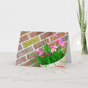 Fairy Lily Dank je wel Bedankkaart
