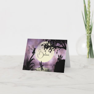 Fairy maanverlichte vijver geloof briefkaart