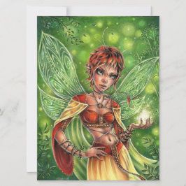 Fairy Magic Fantasy Forest Wings Vrouw Art Kaart