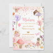 Fairy Magical Forest Garden Girl eerste verjaardag Kaart (Voorkant)