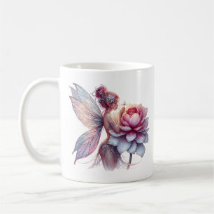 Fairy met een oversized bloem gepersonaliseerd koffiemok