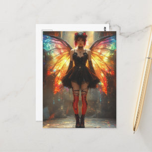 Fairy met regenboogvleugels briefkaart