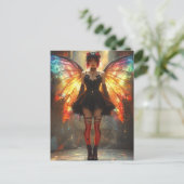 Fairy met regenboogvleugels briefkaart (Staand voorkant)