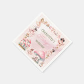 Fairy Mushroom House Pink Birthday Servet (Hoek)