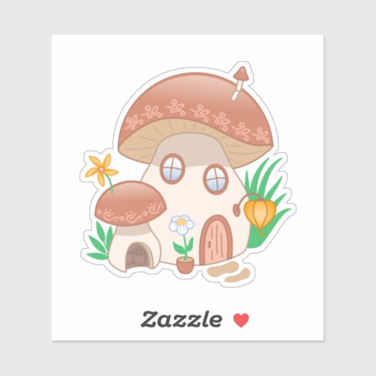 Fairy Mushroom House Sticker (Vel)