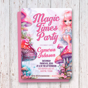 Fairy Mushroom Magic Times Whimsical Party Kaart