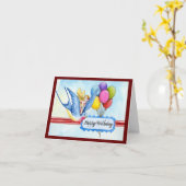 Fairy On Bird Carte de voeux Anniversaire (Fleur jaune)