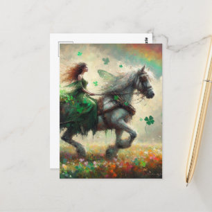 Fairy on Horseback brengt geluk voor St. Patrick's Briefkaart