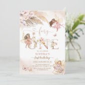 Fairy ONE Pampass 1st Birthday Invitation (Debout devant)