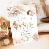 Fairy ONE Pampass 1st Birthday Invitation Kaart