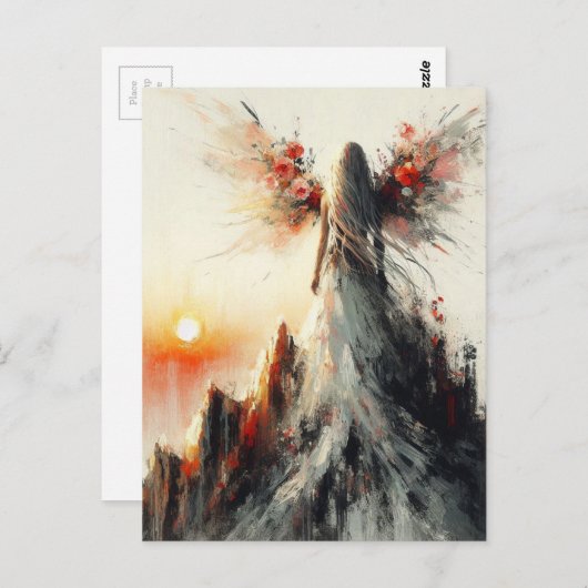 Fairy op een berg bij zonsopgang briefkaart (Voorkant / Achterkant)