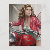 Fairy op een motorfiets briefkaart (Voorkant)