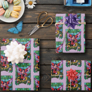 Fairy Paarse rode paddenstoel gotisch Inpakpapier Vel