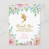 Fairy Party Bedankt dat je Kaarten post (Voorkant)