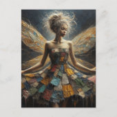 Fairy Patchwork jurk Briefkaart (Voorkant)