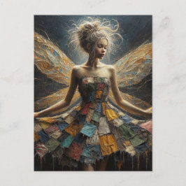 Fairy Patchwork jurk Briefkaart