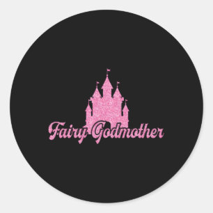 Fairy peetmoeder voor peetmoeders of peetouders ronde sticker