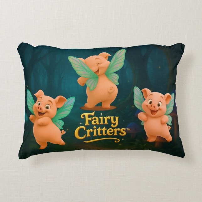 Fairy Piglet Trio Accent Pillow Accent Kussen (Voorkant)