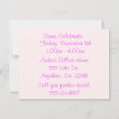 Fairy Pink Birthday Invites Kaart (Achterkant)