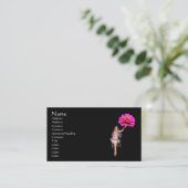 Fairy Pink Zinnia Imaginaire Carte de visite (Debout devant)