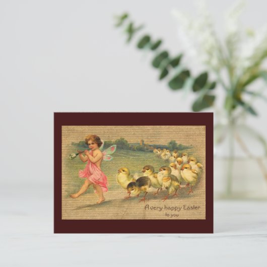 Fairy Piper en Chicks  Pasen Feestdagenkaart (Staand voorkant)