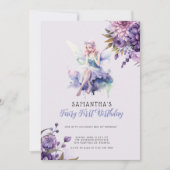 Fairy Première Invitation d'anniversaire | Violet  (Devant)