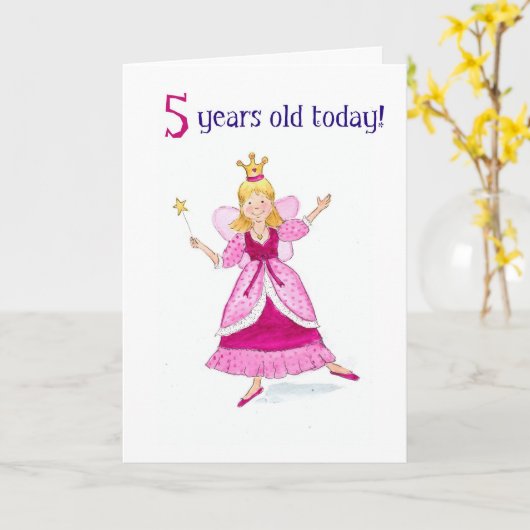 Fairy Princess 5e carte d'anniversaire (Fleur jaune)