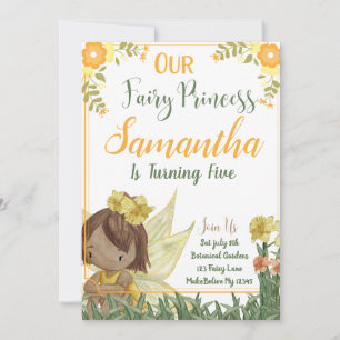 Fairy Princess Birthday Invitation Kaart